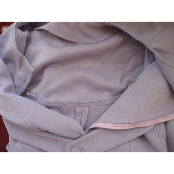 Vintage Women's Dress 8 1970's Mini Lilac Textured Stretch Knit Mod Handmade Med - Picture 7 of 8